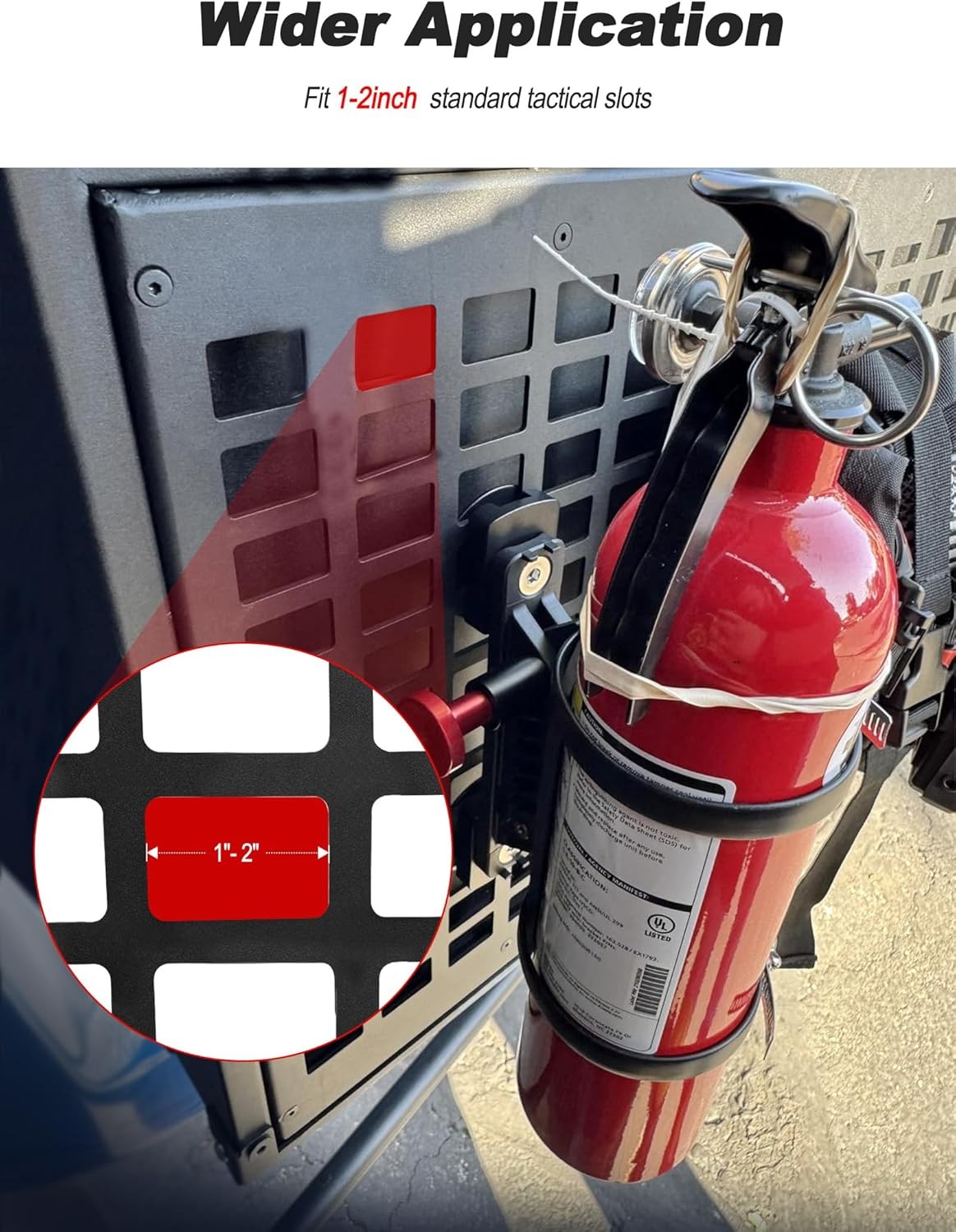 MOLLE Fire Extinguisher Mount Kit – Quick Release Bracket for Tactical Panels, T