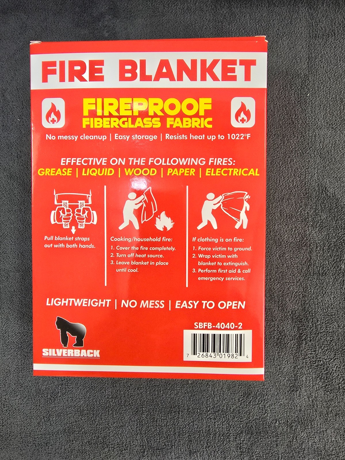 Silverback 40″ X 40″ Fireproof Fiberglass Fire Blanket 2 Pack