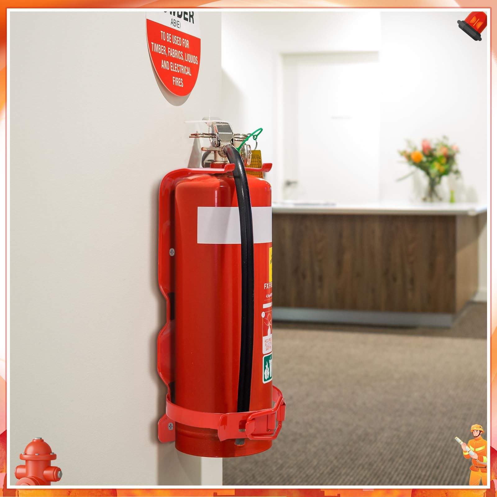 4 PCS Fire Extinguisher Mount 2.5LB Bracket Home Car Truck RV Holder Red
