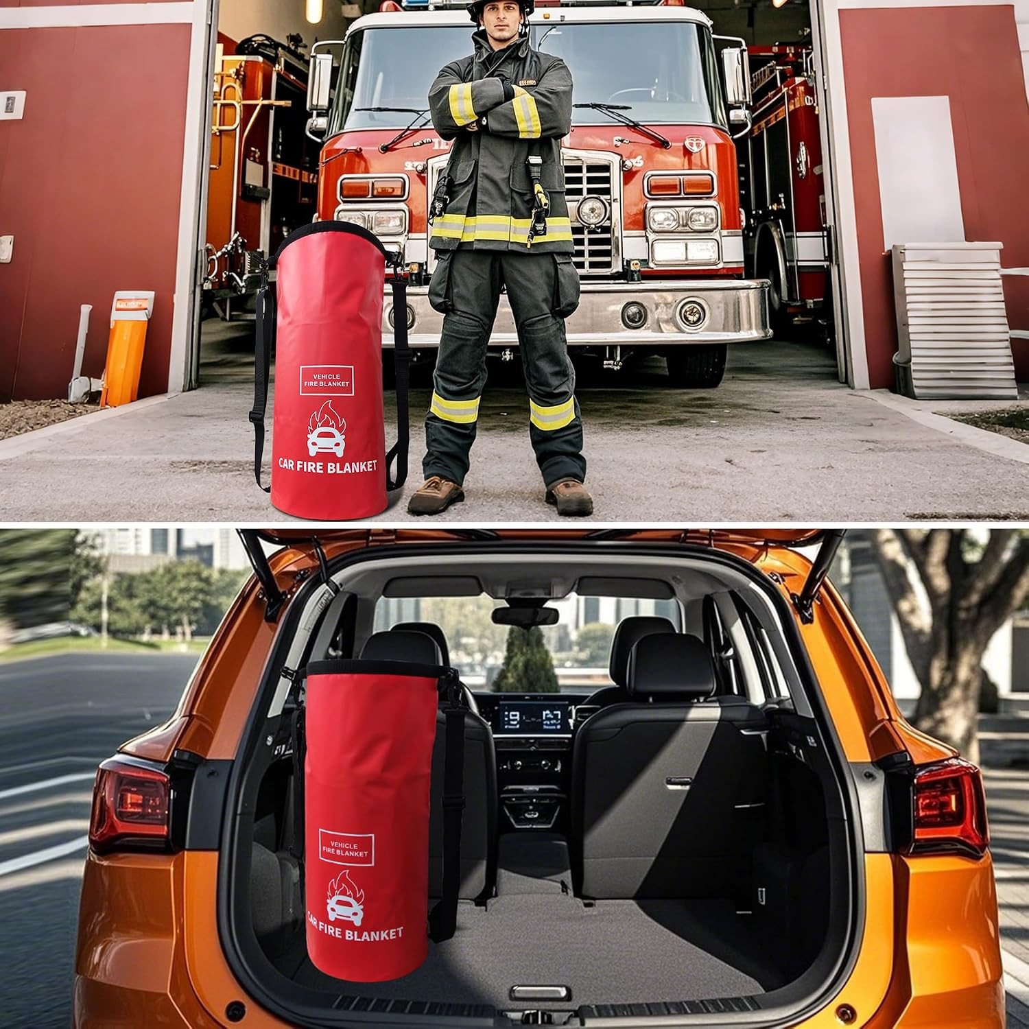 Vehicle Fire Blanket, Emergency Fire Extinguisher Blanket for Car,Survival Safet