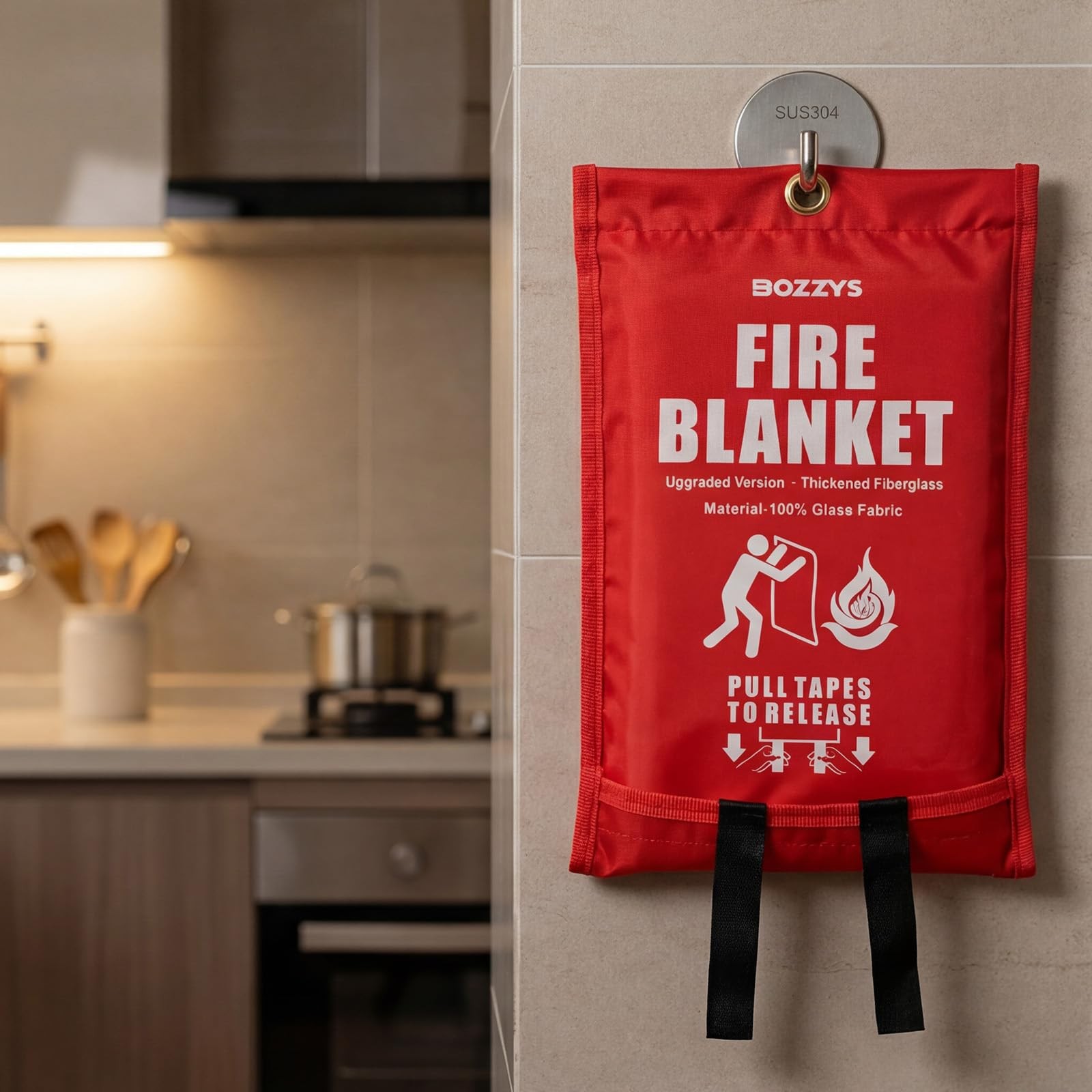 Fire Blanket 3-Pack | Fiberglass Prepared Fire Suppression | 60″x60″ Fire Bla…