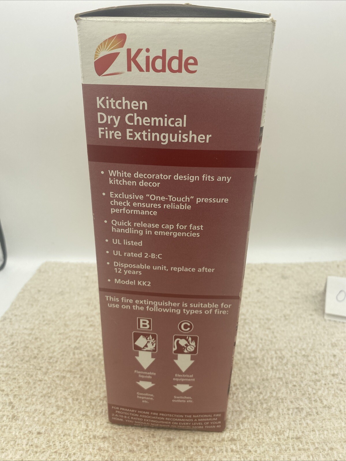 Kidde Fire Safety Carrier 21006206 KK2 1 lb BC w/Shroud(Disposable)