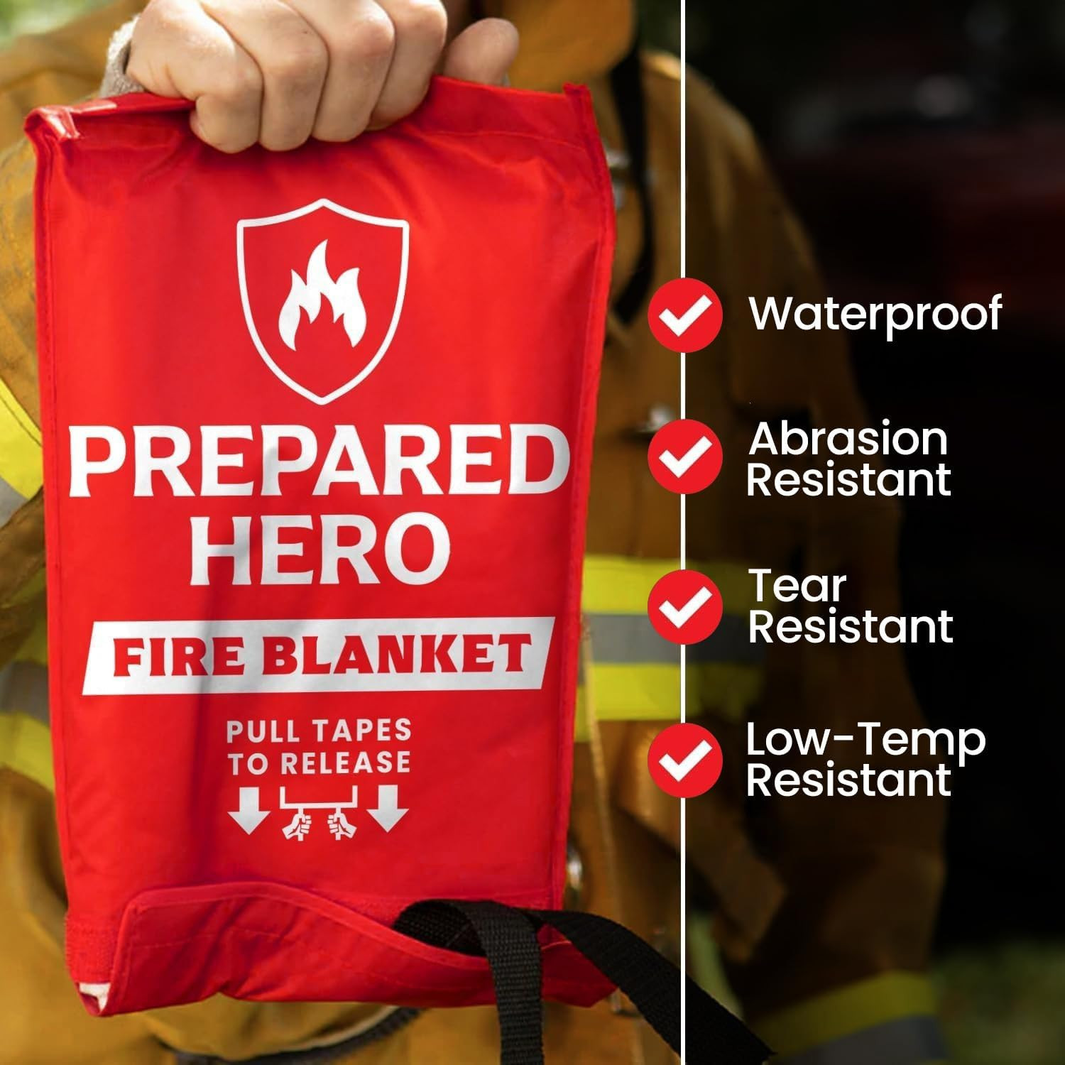 Emergency Fire Blanket – 2 Pack – Fire Suppression for Kitchen, 39” X 39” Fiberg