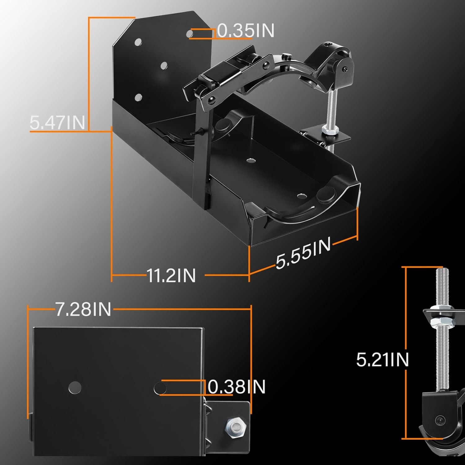 10 lb Dry Heavy Duty Fire Extinguisher Bracket 5.25” dia. Universal 809