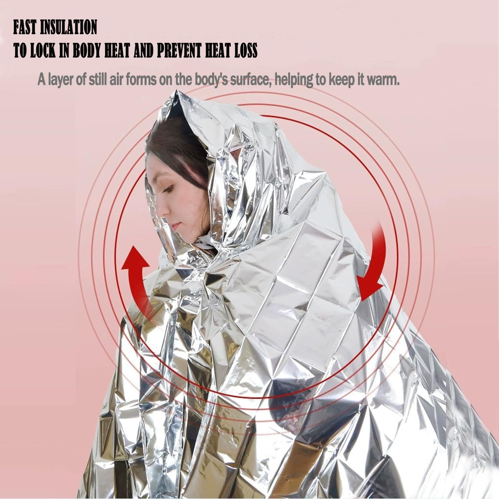 4-Pack Mylar Emergency Thermal Blankets – Waterproof Windproof Survival Gear …