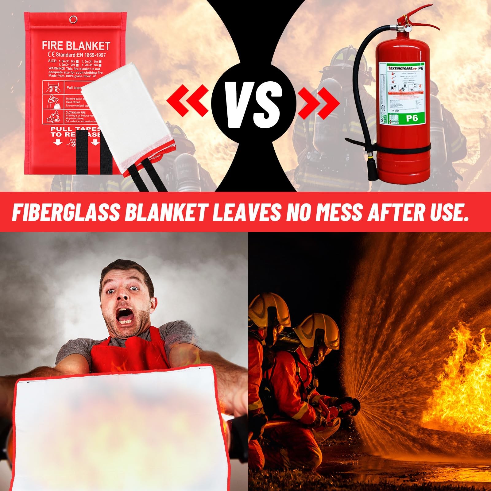 30 Pcs Fire Blankets for Home and Kitchen 40×40 Inch 10 Fiberglass Fire Suppr…