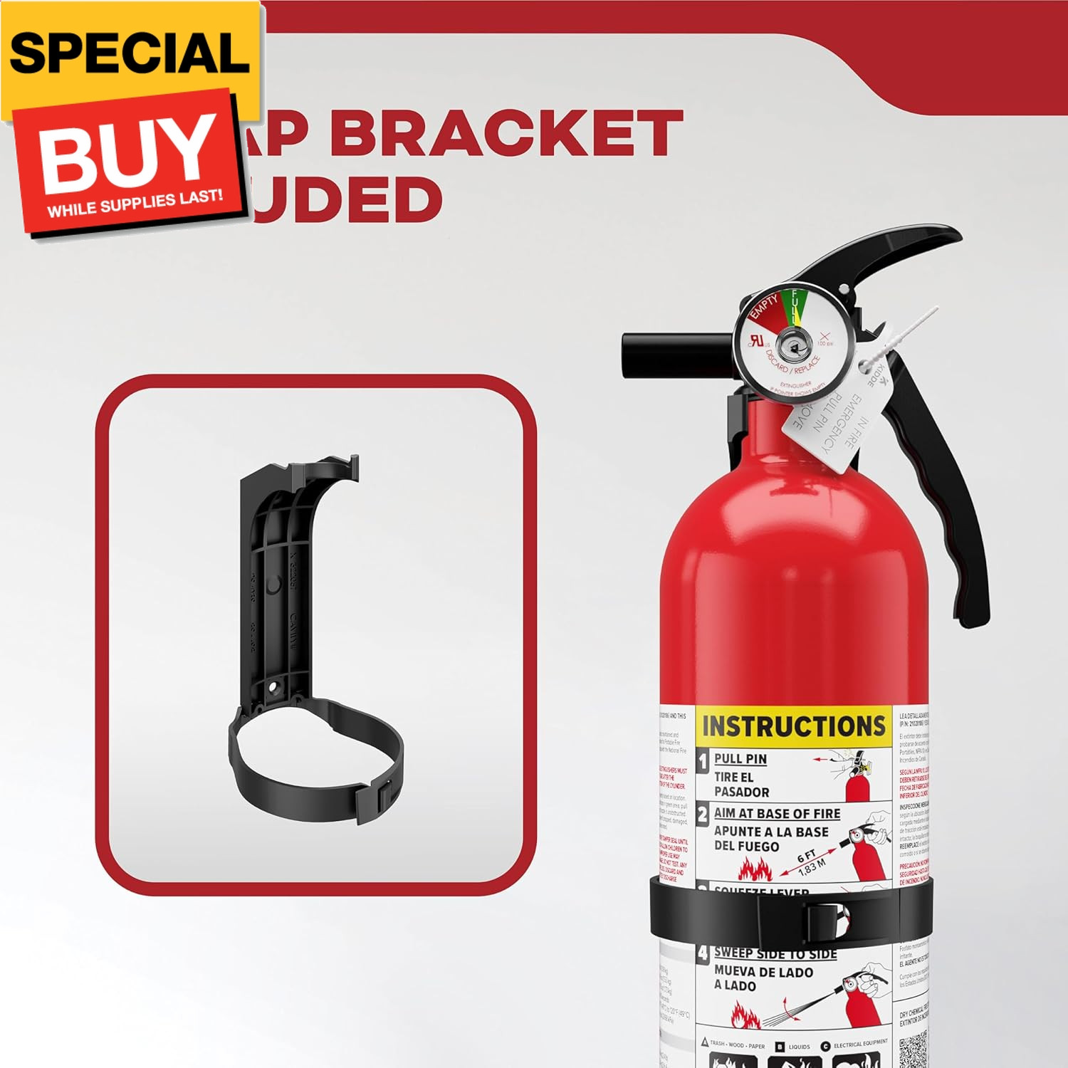 , FA110G, Multi Purpose Fire Extinguisher for Home, Office, Dorm, Residential, 1