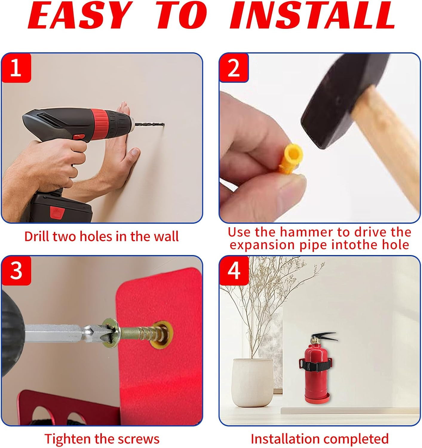 2.5LB Small Fire Extinguisher Mount,Metal Fire Extinguisher Bracket Wall Mounted