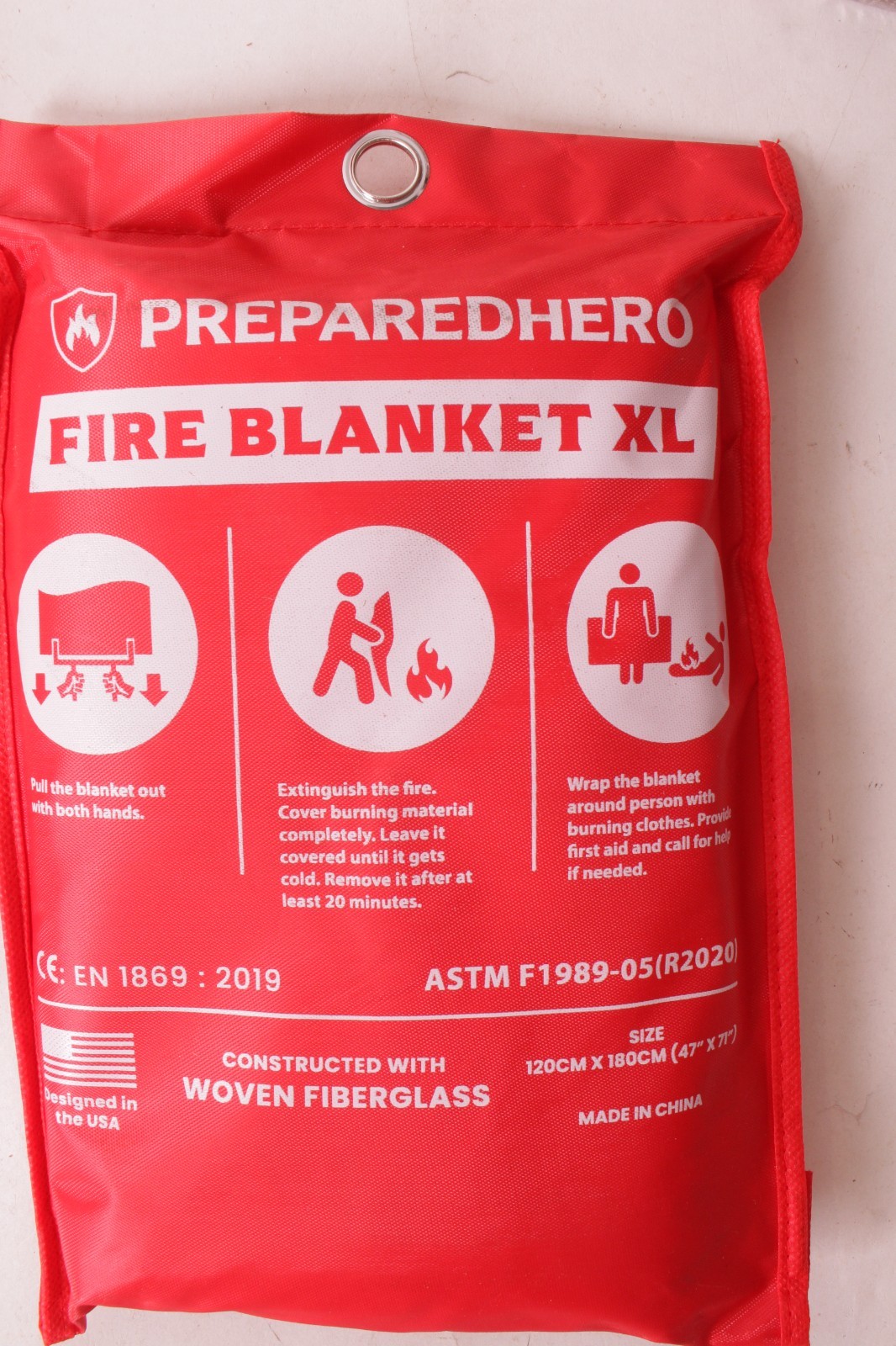 Prepared Hero Extra Large Emergency Fire Kitchen Blanket – 1 Pack – 47” x 71” XL
