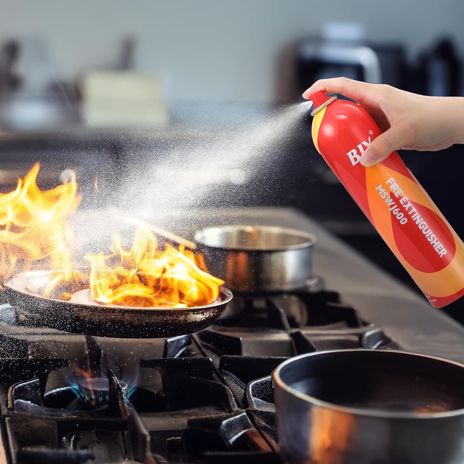 BJY Fire Extinguisher Spray MSW1600 2-Pack Portable Non-Toxic Easy-To-Use Design
