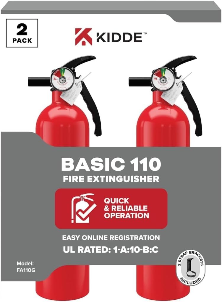 Kidde Fire Extinguisher for Home 1-A:10-B:C Dry Chemical Extinguisher Red Mou…