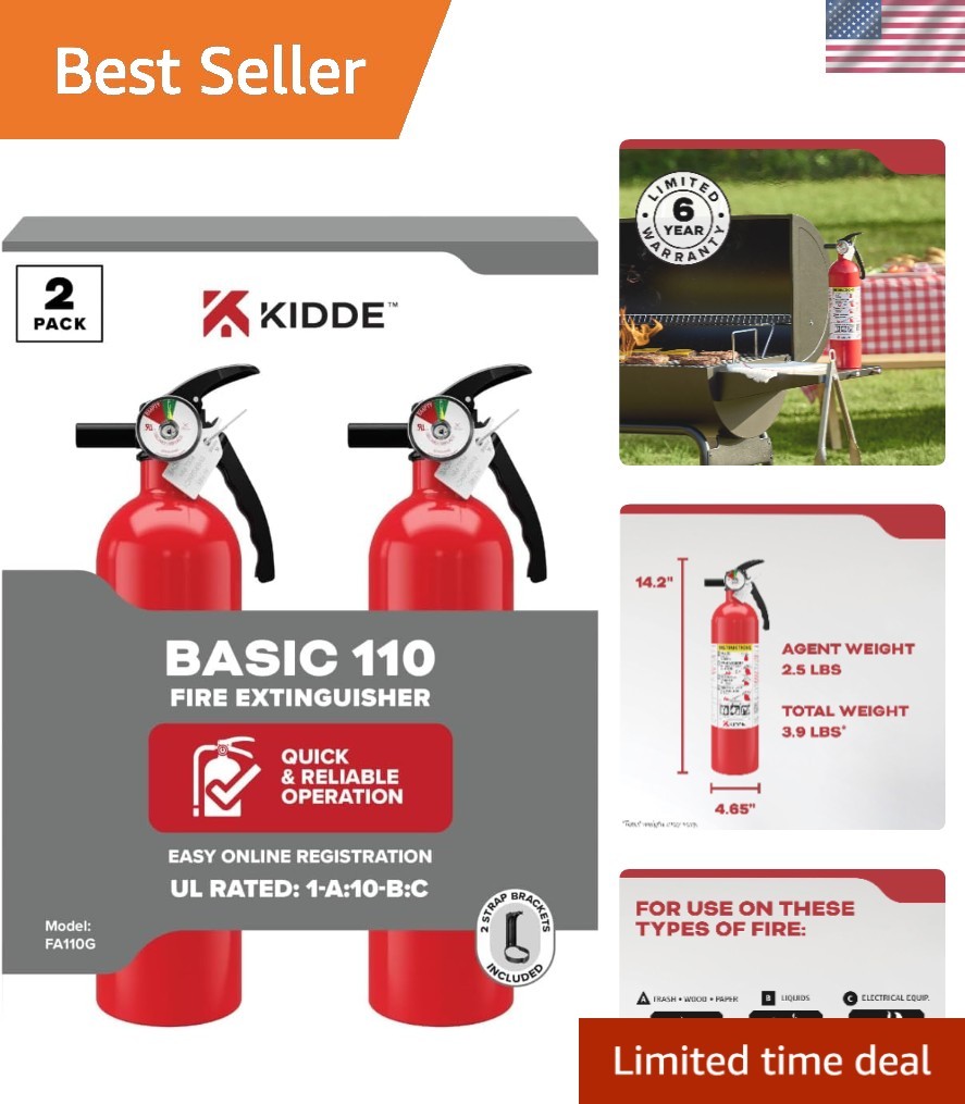 Reliable Fire Extinguishers – 2 Pack for Home, Office, and Dorm Use, Approved