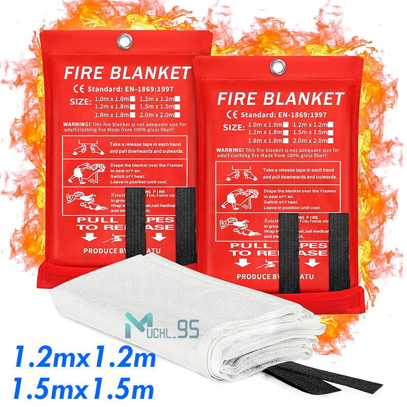 FIRE BLANKET Fiberglass Emergency Home Office Retardant Prepared 59”x59”,LARGE