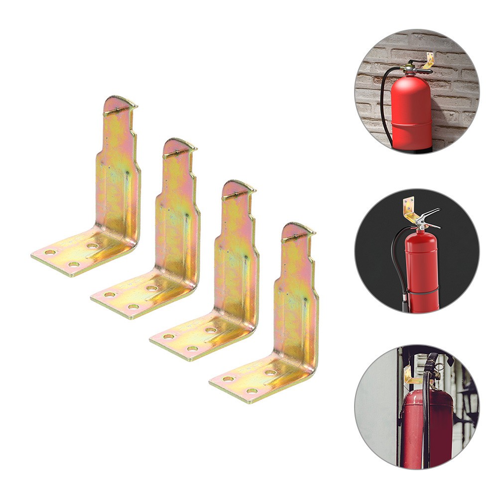 4Pcs Fire Extinguisher Wall Mount Brackets Durable Zinc Alloy Golden Holder