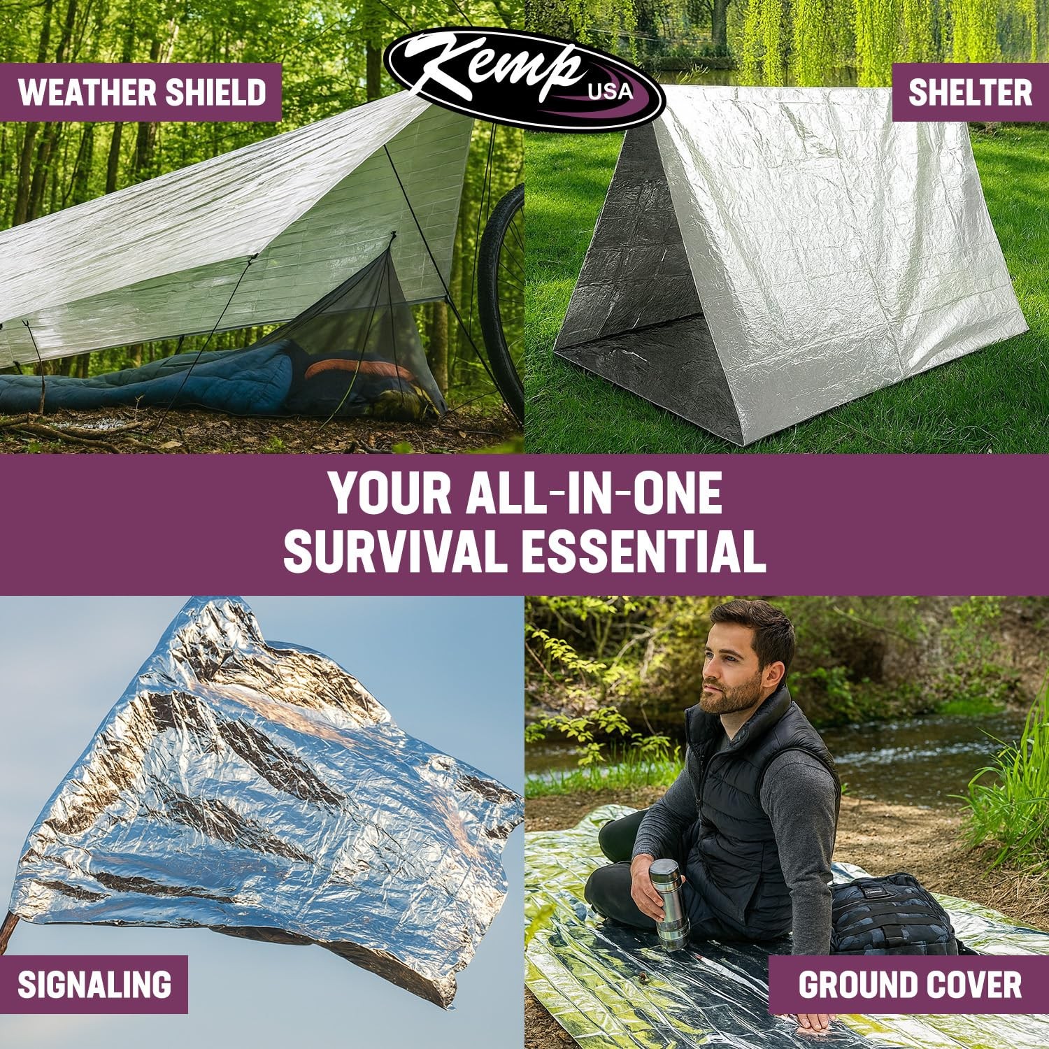 Emergency Mylar Blanket Pack of 25 Lightweight Thermal Reflective Survival Bl…