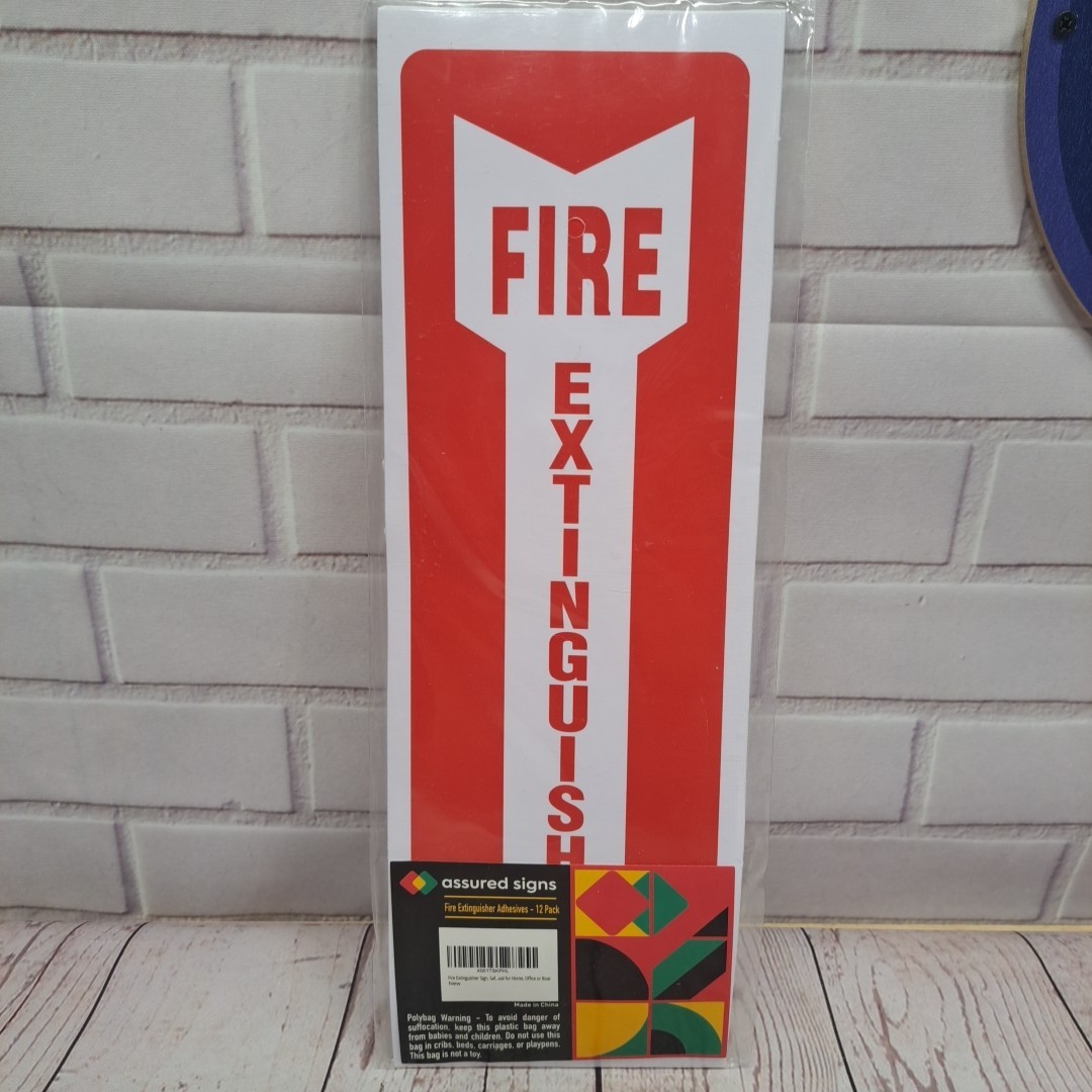 Pack Of 12 Fire Extinguisher Vinyl Sticker Sign 4″X 12″
