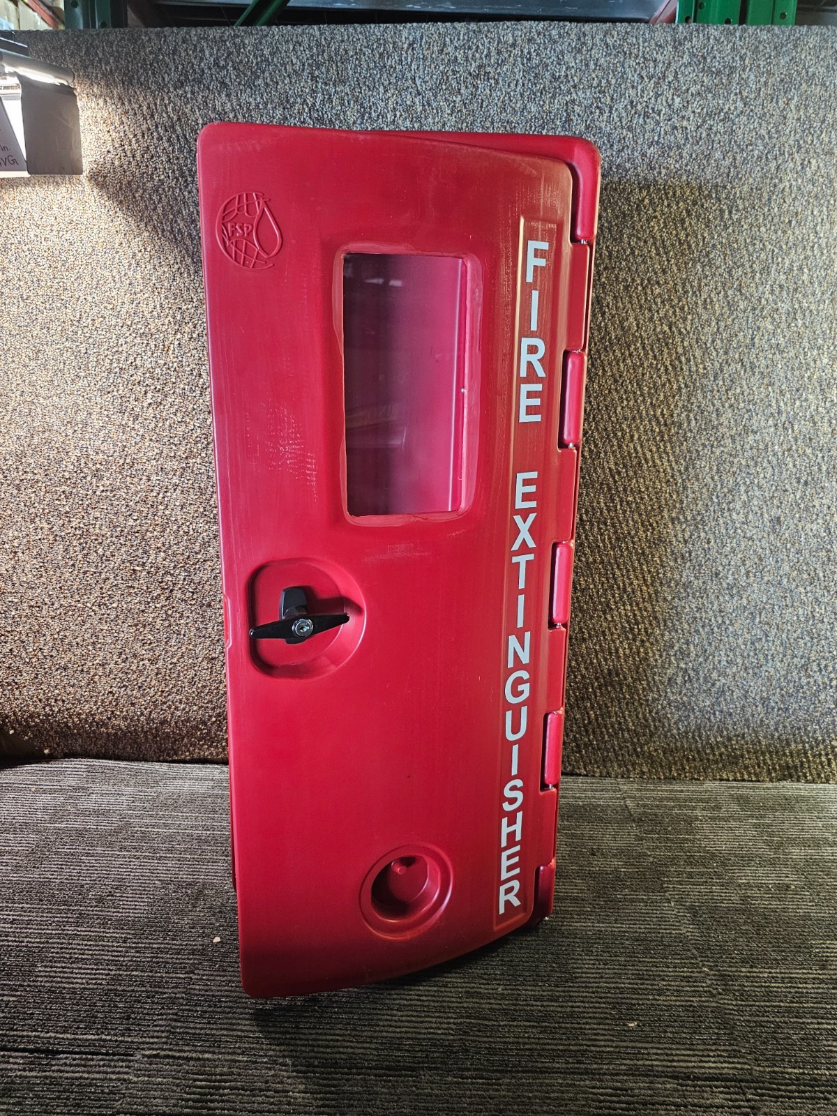 FSP CFE20lb Red 20 lb. Heavy Duty Plastic Fire Extinguisher Cabinet with Lock