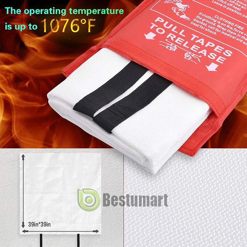 47” X 47” Retardant Blankets Fire Blanket Fiberglass Home Prepared Emergency