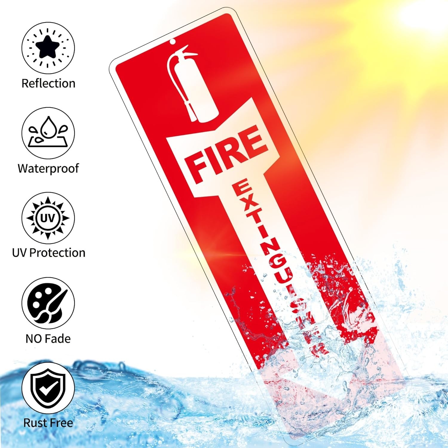 4 Pack Fire Extinguisher Signs – Strong Self Adhesive Fire Extinguisher Sign …