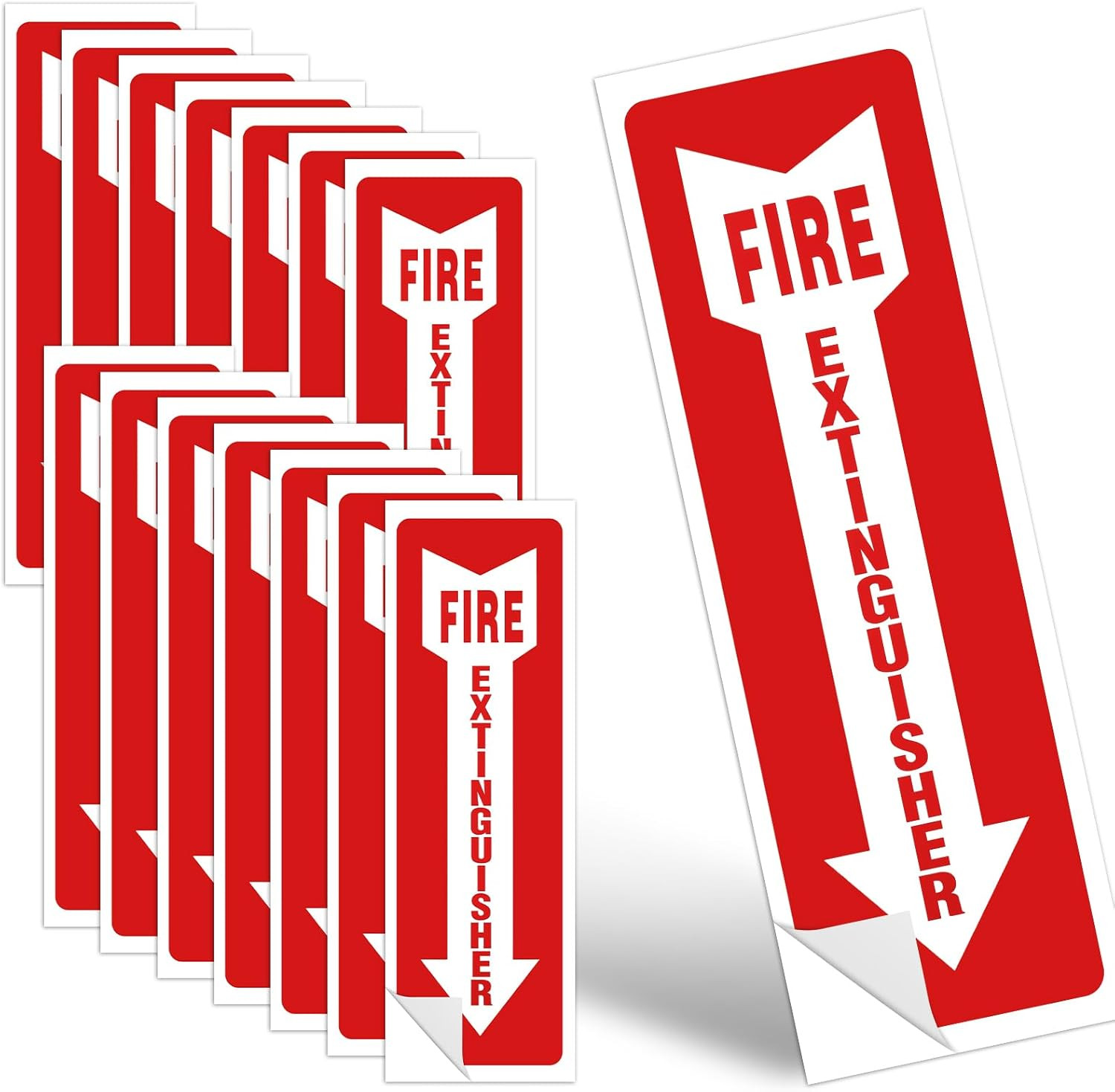 Fire Extinguisher Signs, 15 Pack 4X12 Inch Fire Extinguisher Signs for Home Busi