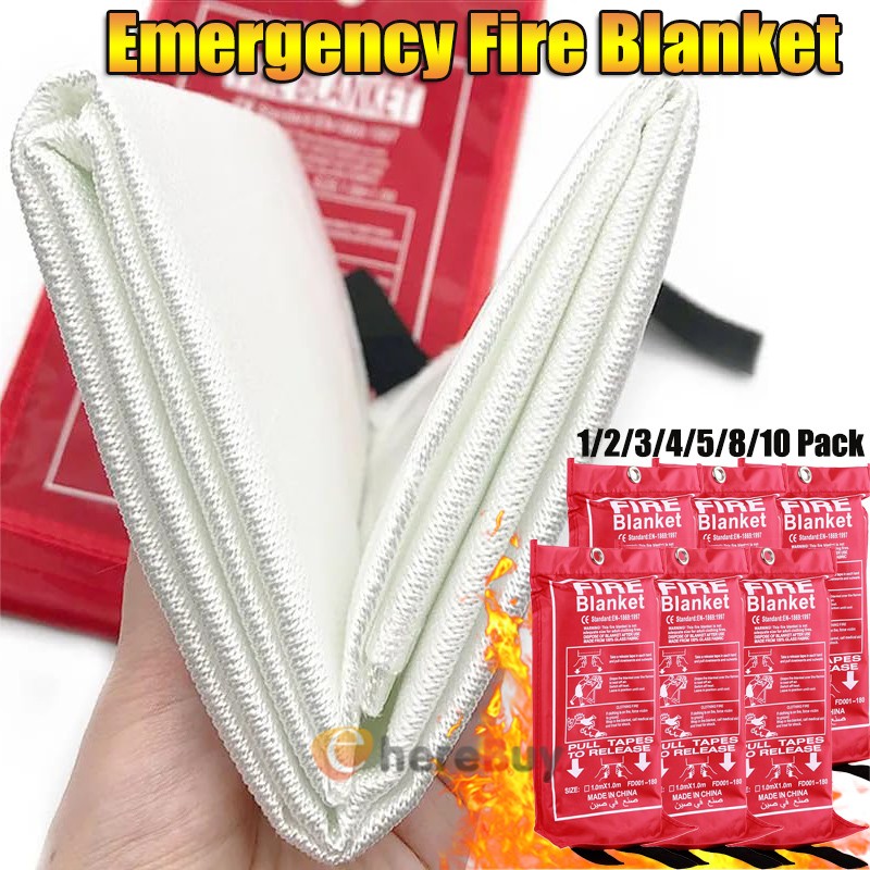 59″x59″ Fire Blanket Fireproof For Home Kitchen Office Caravan Emergency Safety