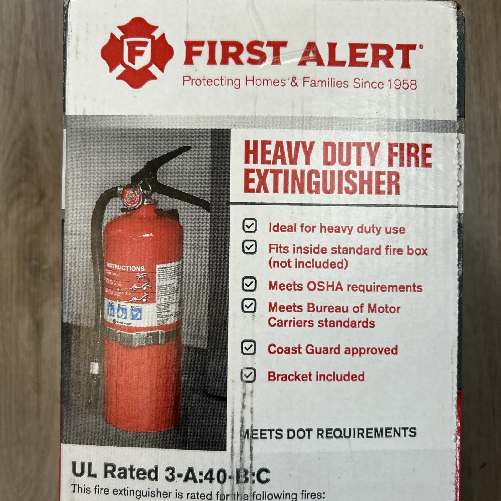 First Alert Professional Fire Extinguisher with Bracket Meets OSHA Requirements