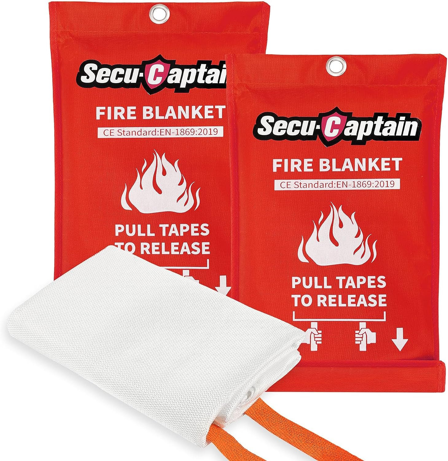 Emergency Fire Blanket for Home and Kitchen – 2 Pack 40″X40″ Flame Suppression F