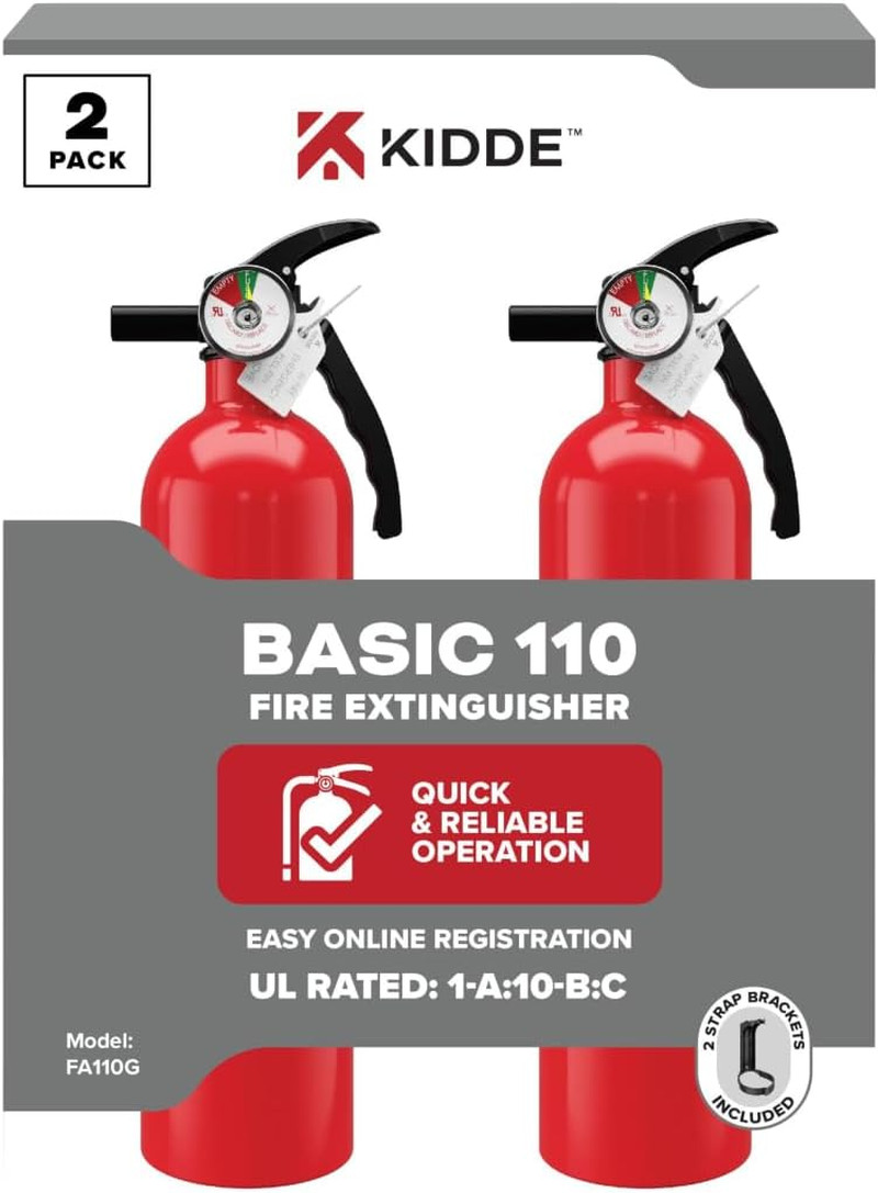 Multi Purpose Fire Extinguisher for Home, Office, Dorm, Residential, 1A10BC, 2 P