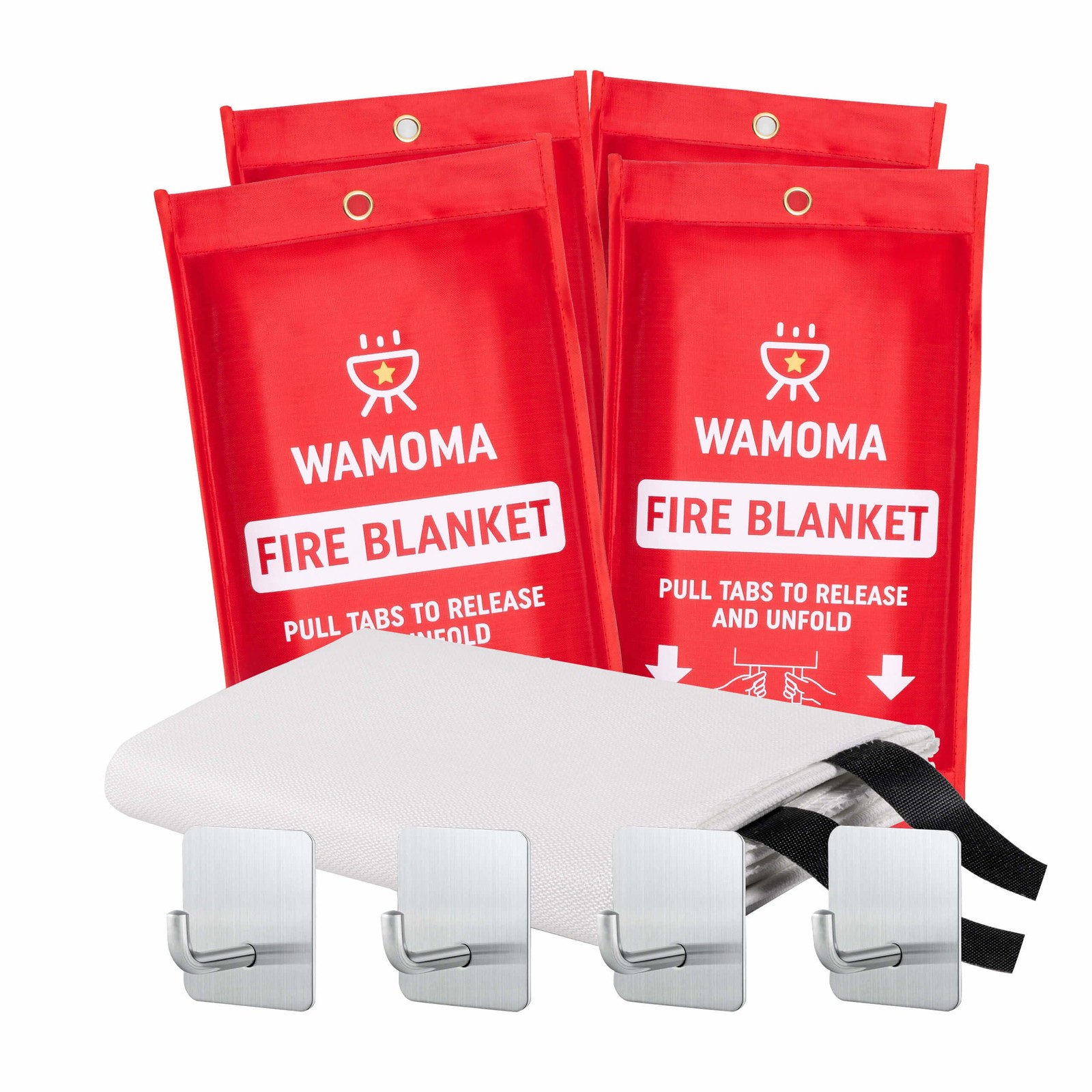 Fire Suppression Blanket with Hooks – Waterproof, Oil-Resistant, Fiberglass F…