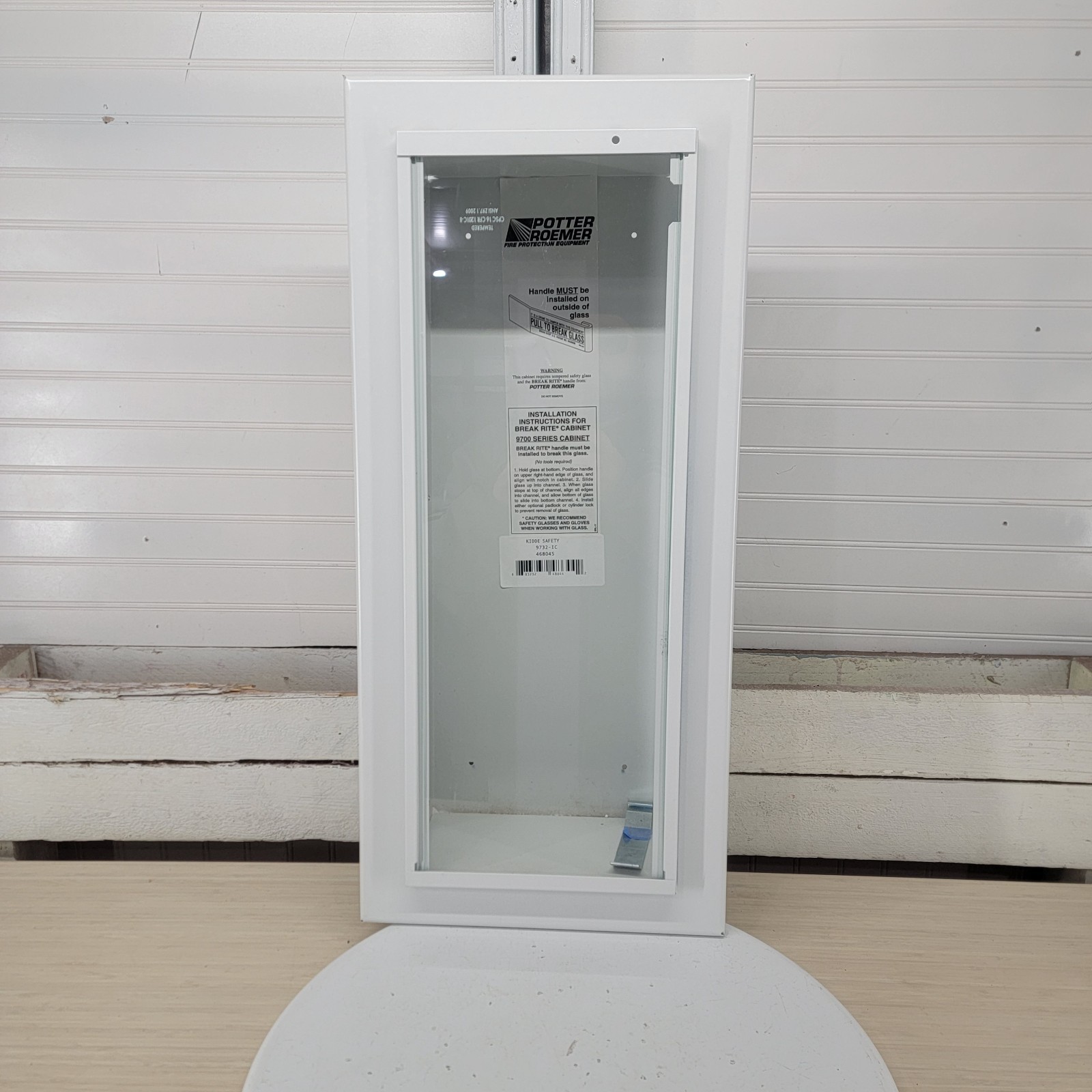 Potter Roemer 9700 Series Fire Extinguisher Cabinet Break Glass 28” White