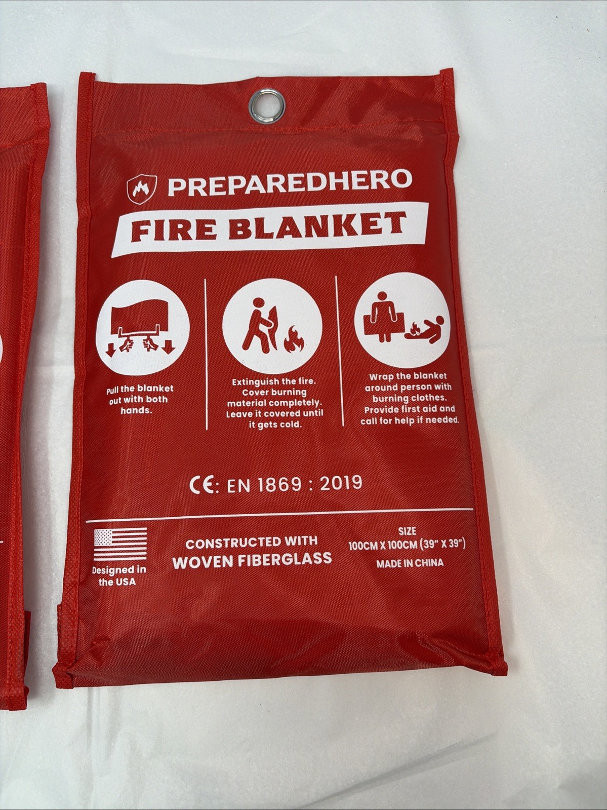 Emergency Fire Suppression Blanket Set Of 2 – 39”x39″ Preparedhero Brand New