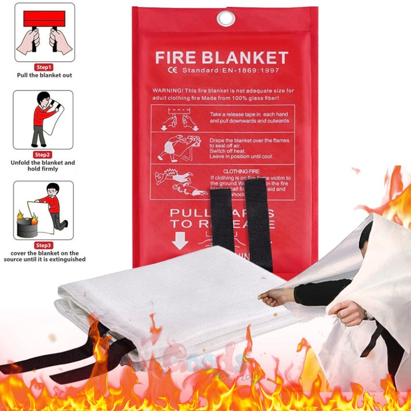 Fire Extinguishing FIRE BLANKET Fiberglass Emergency Home Retardant Prepared