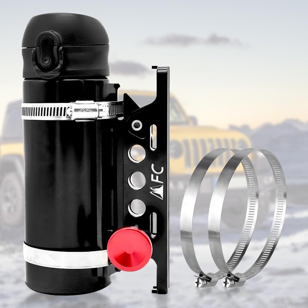 Jeep Fire Extinguisher Mount Bracket With Adjustable Clamps For Off-road Vehi…