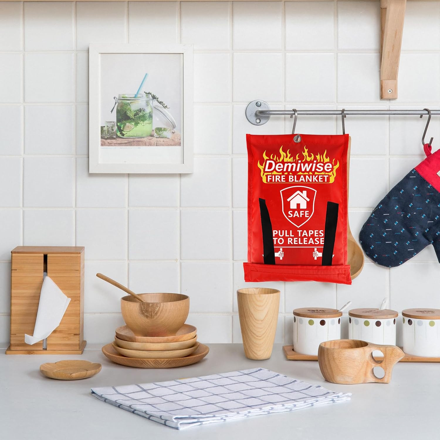 Fire Blankets for Home and Kitchen,4-Pack 40″X40″ Emergency Fire Safety Blankets