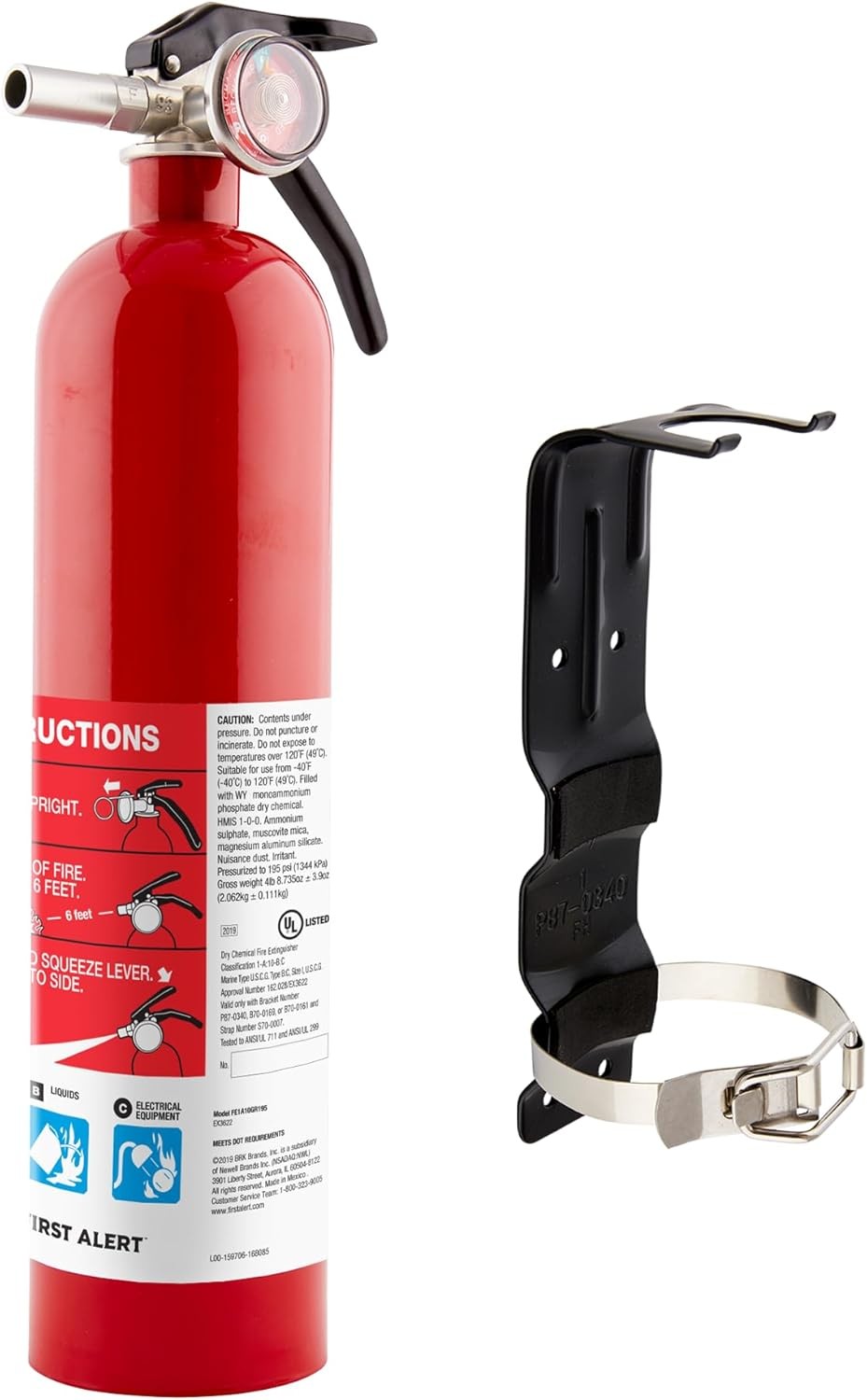 Fire Extinguisher for Home, Standard Rechargeable Compliance Unit, UL RATED 1-A: