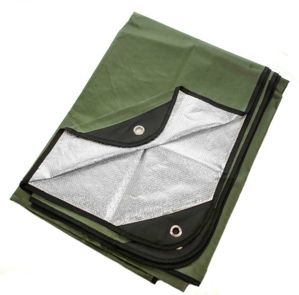 Insulated Tarp 60x82in 3-Layer Design Olive Green Waterproof Windproof Thermal