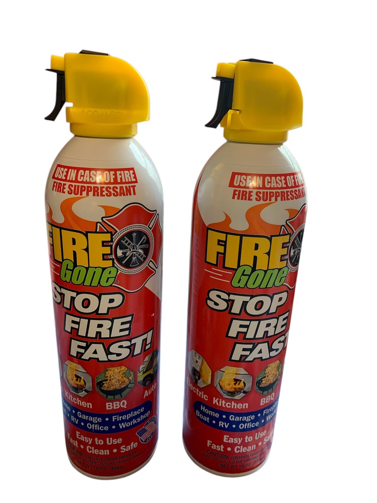 Fire Gone 5-in-1 Compact Fire Extinguisher for Car Grease and Electrical -2 PACK