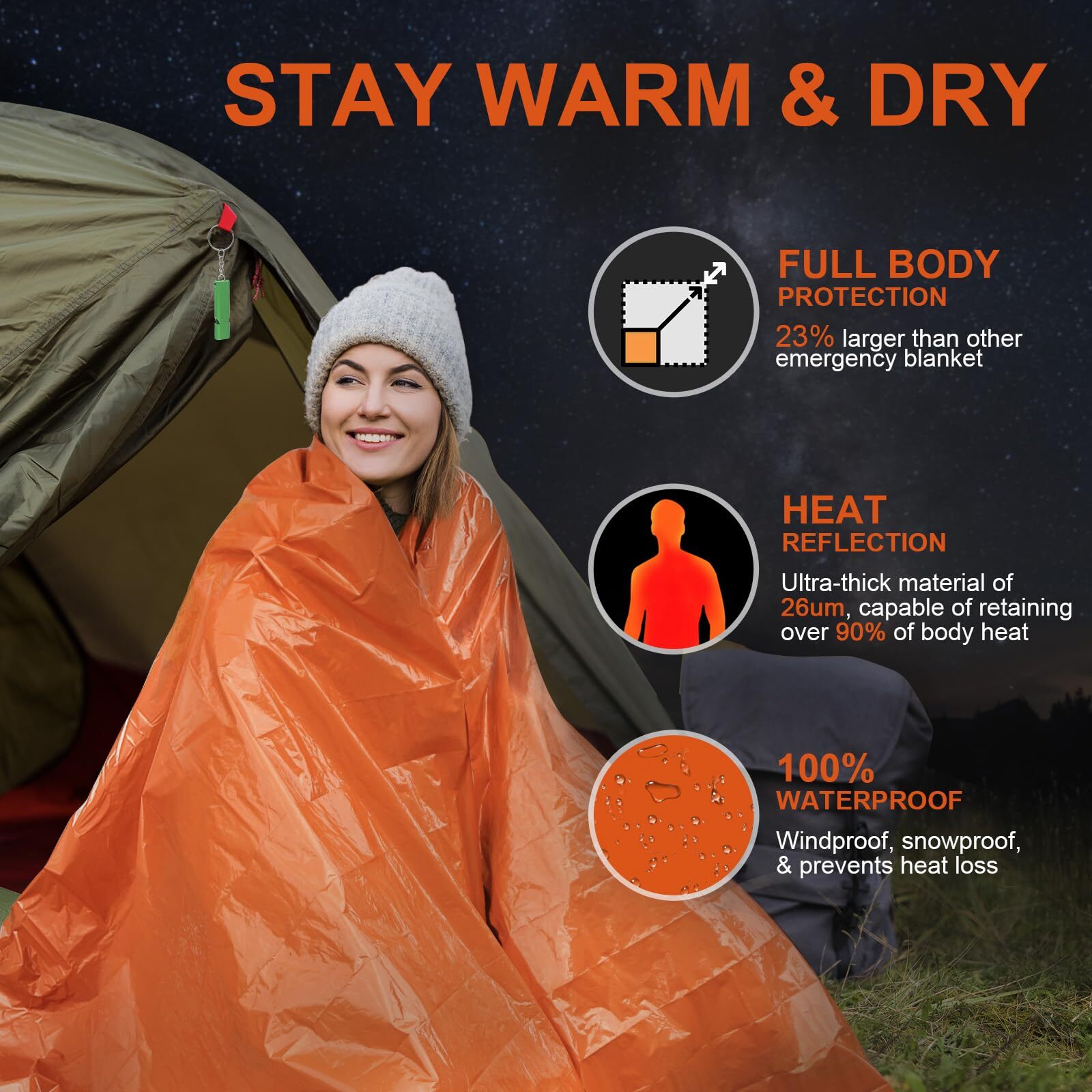 Emergency Blankets For Survival 2pack/4pack Space Blankets Gigantic & Extremely