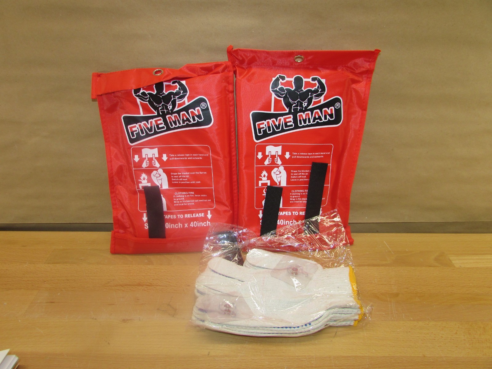 FIRE MAN Emergency Fire Blanket for Home and Kitchen 2 Pack 40” x 40” Fiberglass