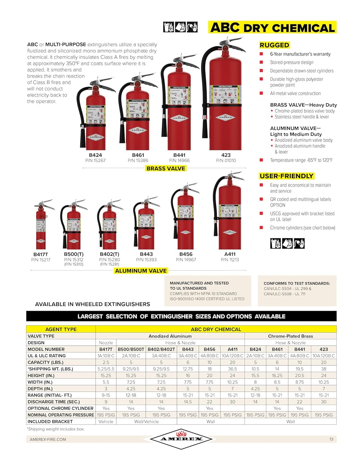 B402, 5 Lb. ABC Dry Chemical Fire Extinguisher, with Wall Bracket