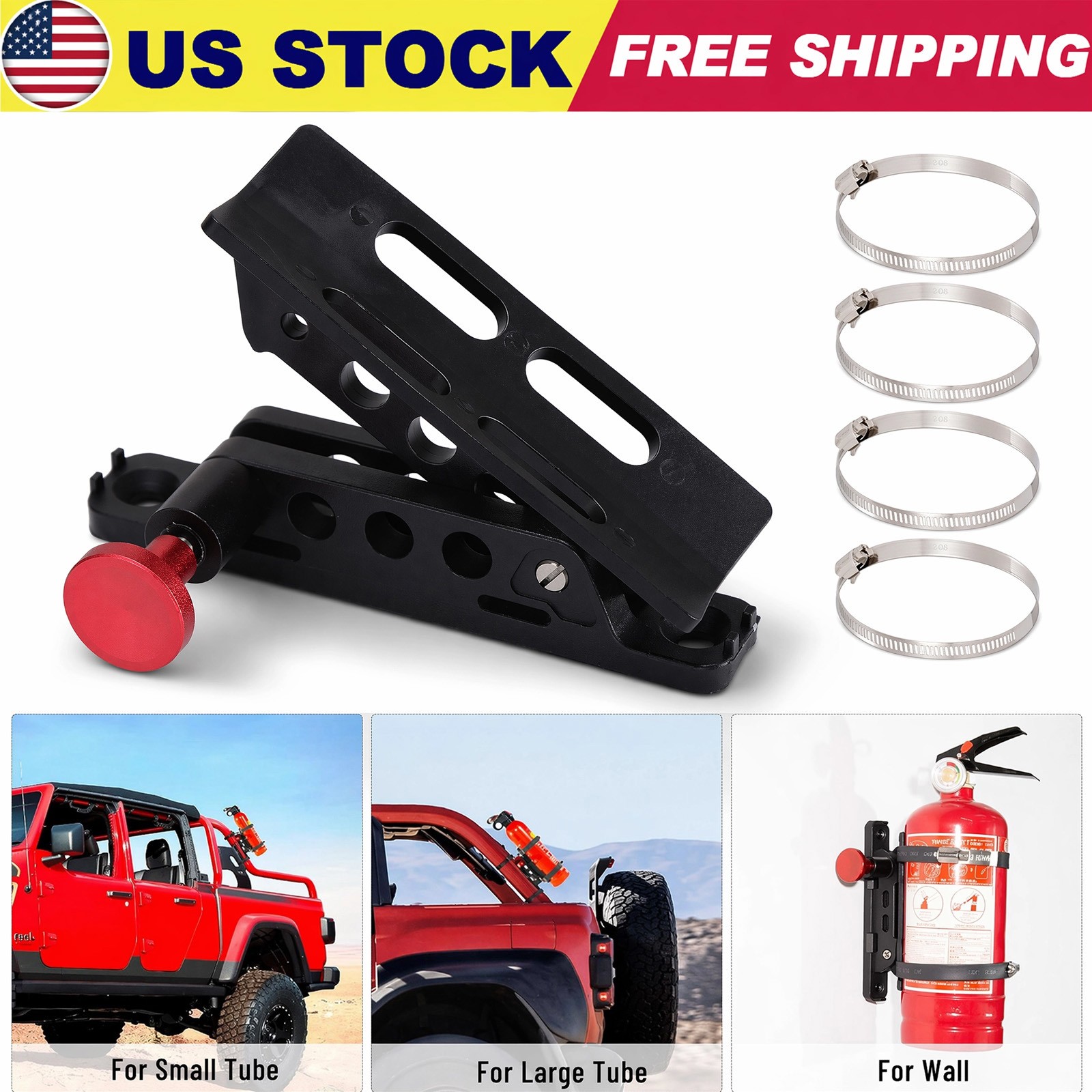 Car Fire Extinguisher Holder Mount Bracket Adjustable For Jeep Wrangler Kawasaki