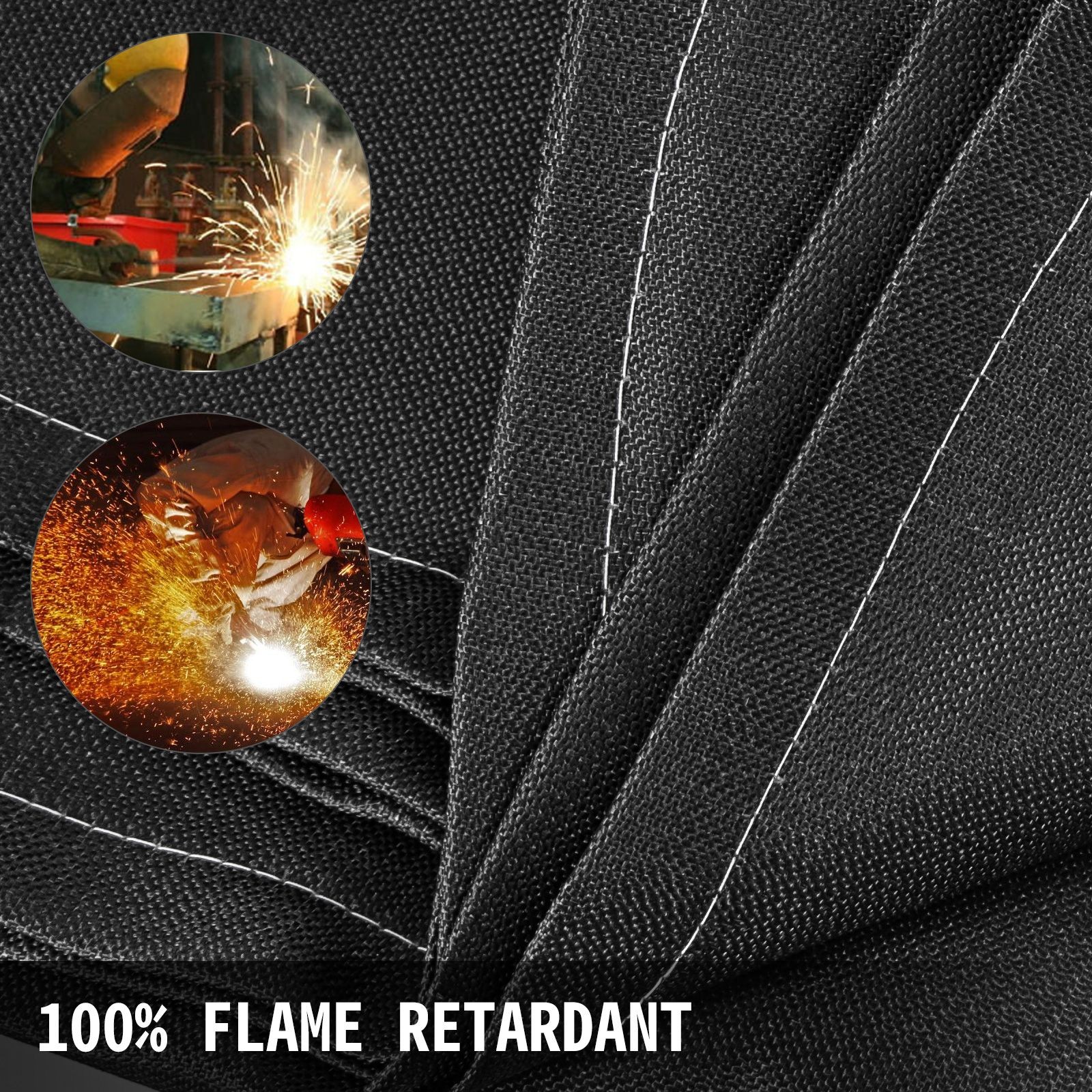 8’x10′ Fiberglass Fire Blanket, 550°C Rated, Flame Retardant with Brass Grommets
