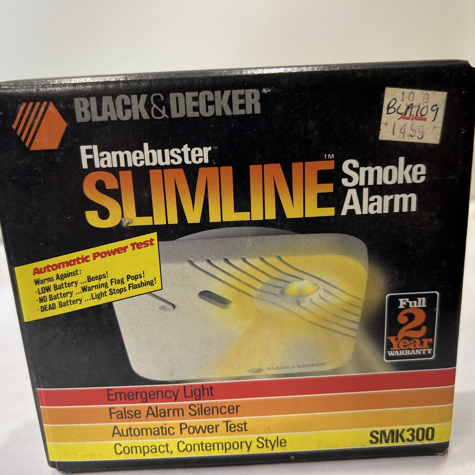 Black And Decker Flamebuster Slimline SMK300 Smoke Alarm Made In 1989 NEW SEALED