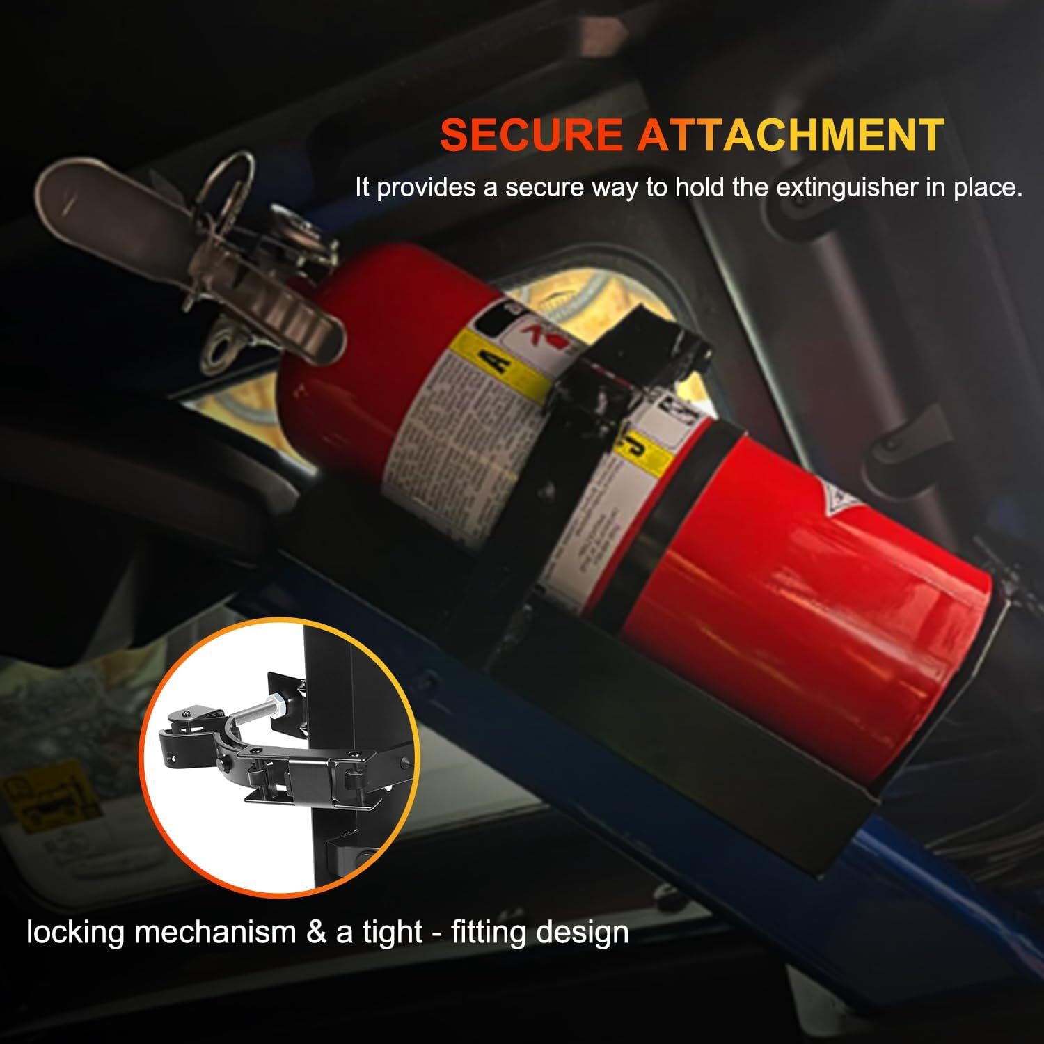 Heavy Duty 10 LB Dry Fire Extinguisher Vehicle Bracket Universal 809 5.25″ dia