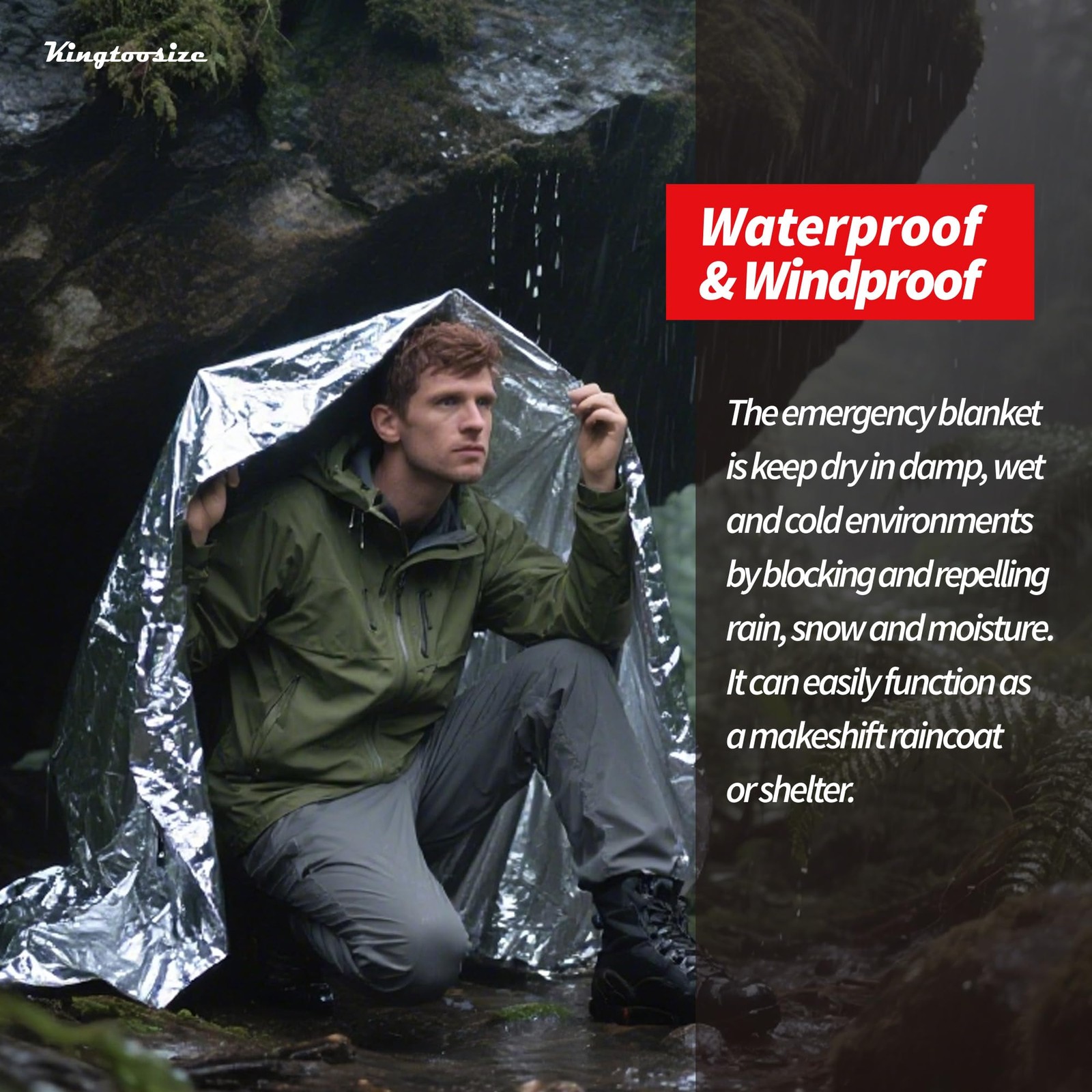 Emergency Thermal Blanket, 4-Pack, Mylar Space Blanket Survival Kit