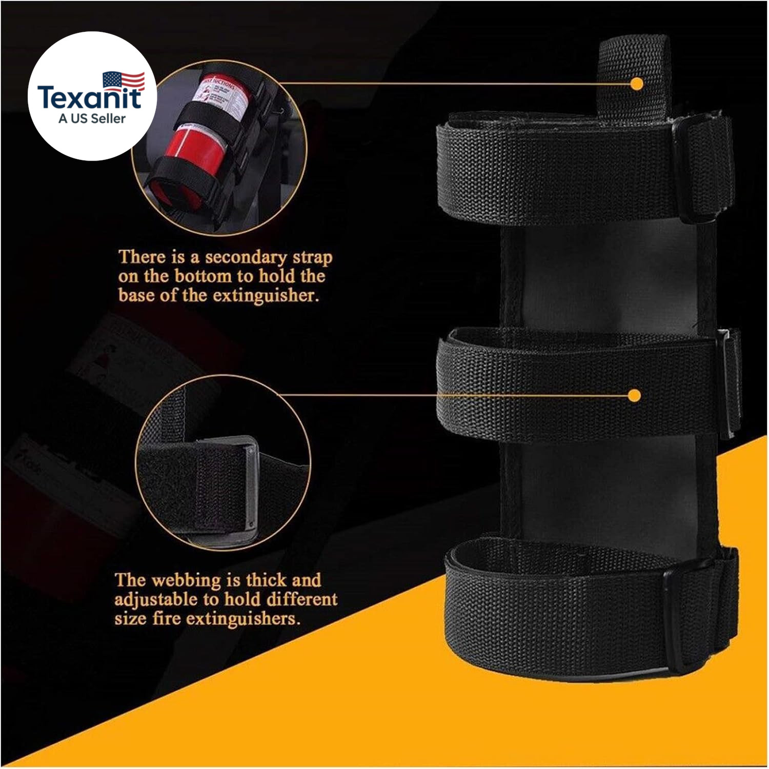 Adjustable Roll Bar Fire Extinguisher Mount Holder 3 Lb for Jeep Wrangler Unlimi