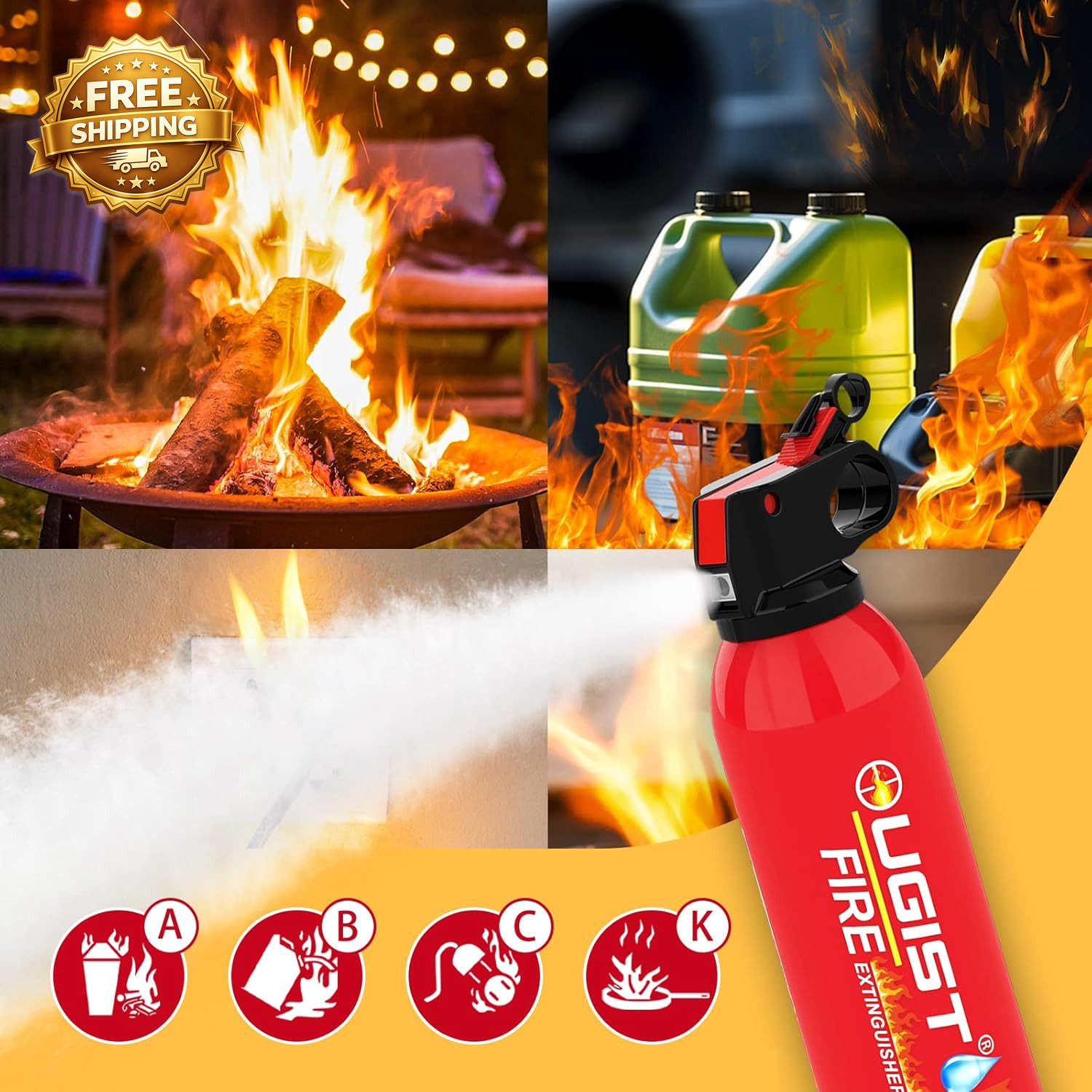 Small Portable Fire Extinguisher for Home and Car 21Oz Each 1 Pack Water