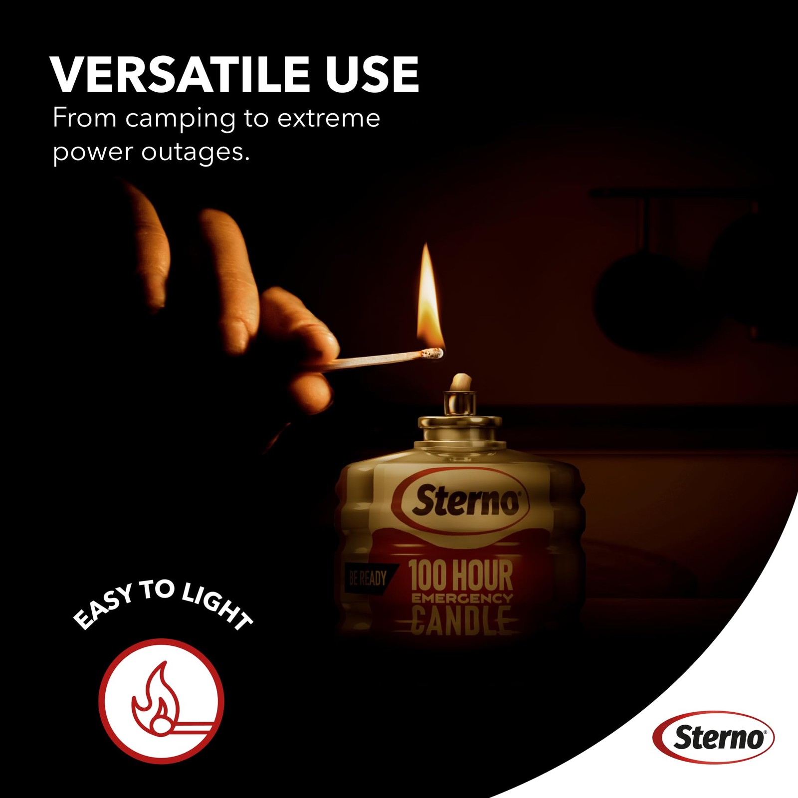 Sterno 100-Hour Emergency Candles – Long Burning Unscented Clear White