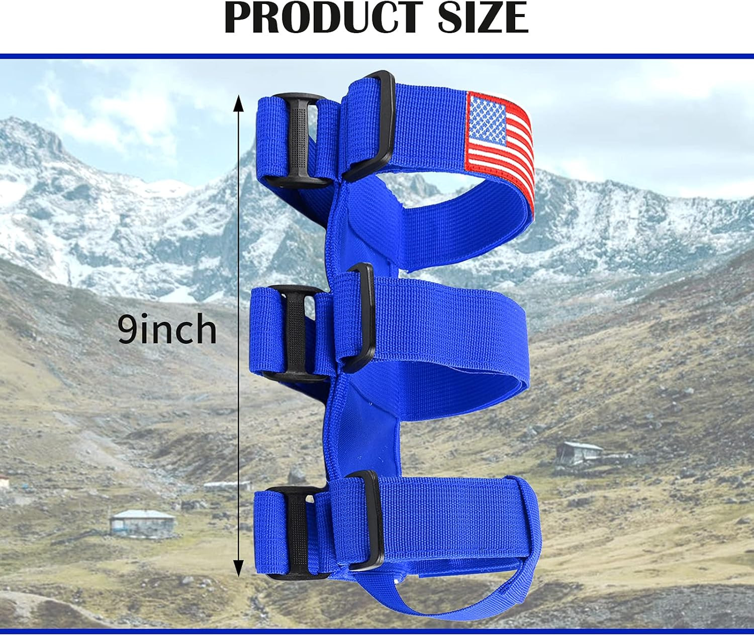 Adjustable Roll Bar Fire Extinguisher Mount Usa Flag Pattern, Blue