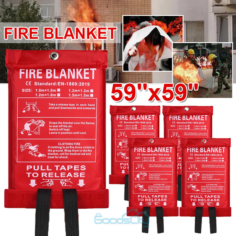XX-Large 59”x59” Prepared FIRE BLANKET Fiberglass Emergency Home Retardant USA